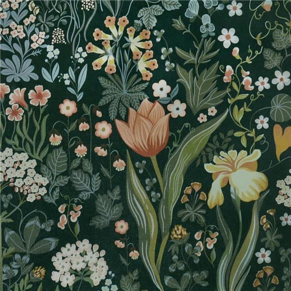 Peel and Stick Wallpaper Vintage Wall Paper Green Floral Contact Paper